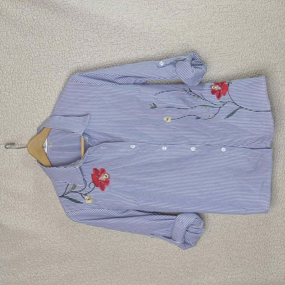 Embroidered Striped Roommates Blouse